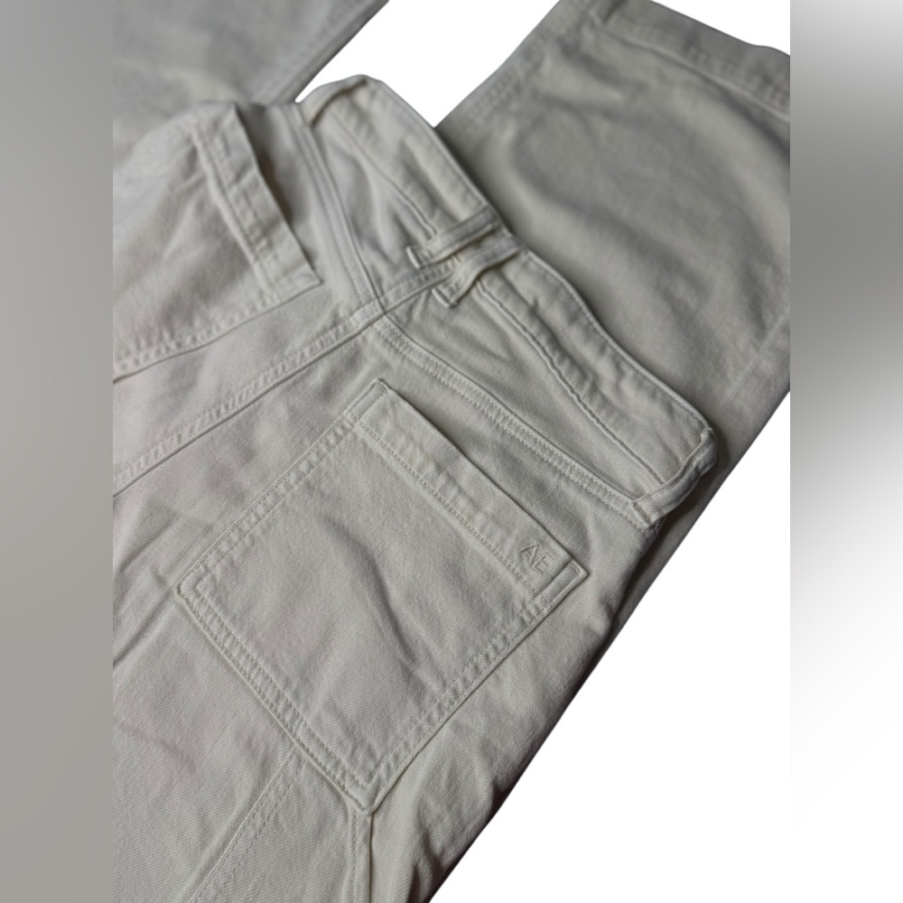 American Eagle AE Dreamy Drape Super High Rise Baggy Wide Leg Pant Stretch Cream - Picture 6 of 10
